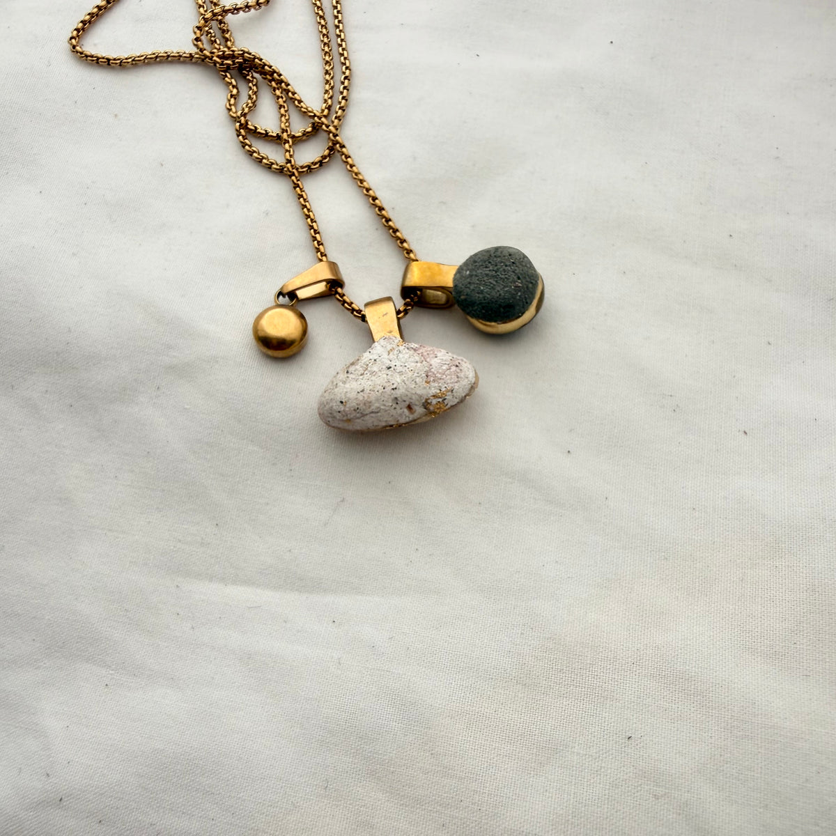 Shell Story Trio Necklace — Kina, Pipi & Spiral (Gold)