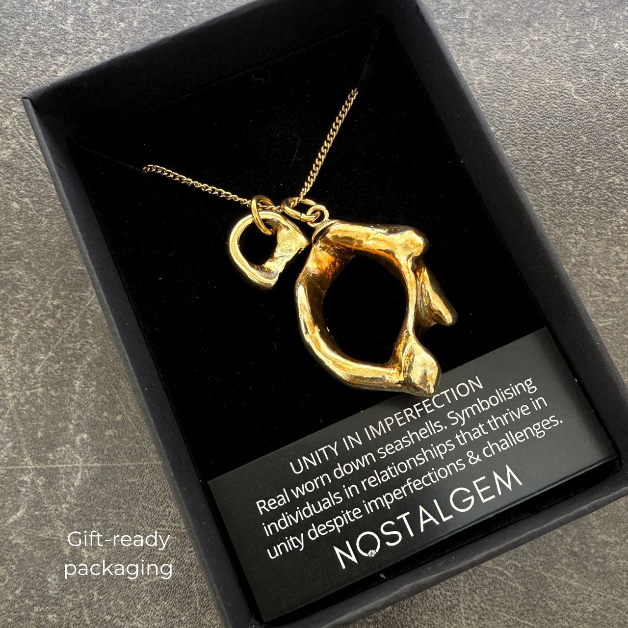 Tide-Worn Pair Whelk & Pupu Shell Necklace (Gold)