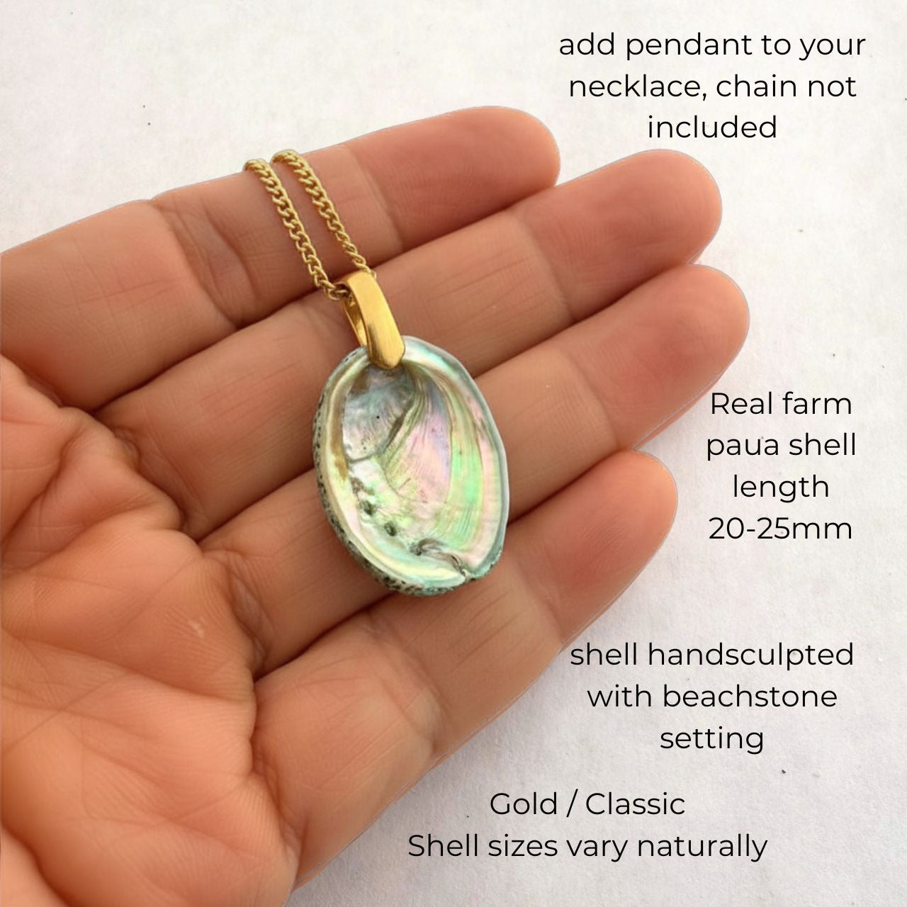 Pāua Shell Pendant - Classic (Pendant Only)