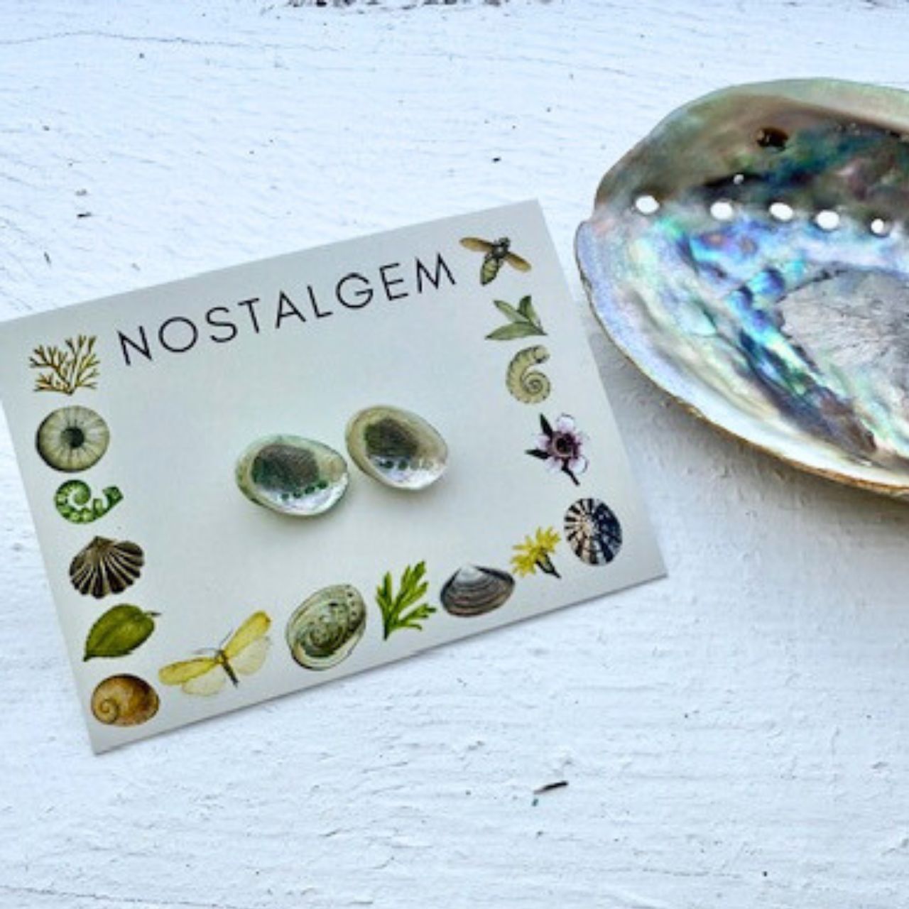 Tiny Farm Paua Shell Stud Earrings