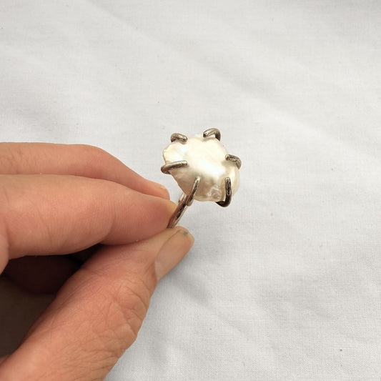 Baroque Pearl Claw Ring