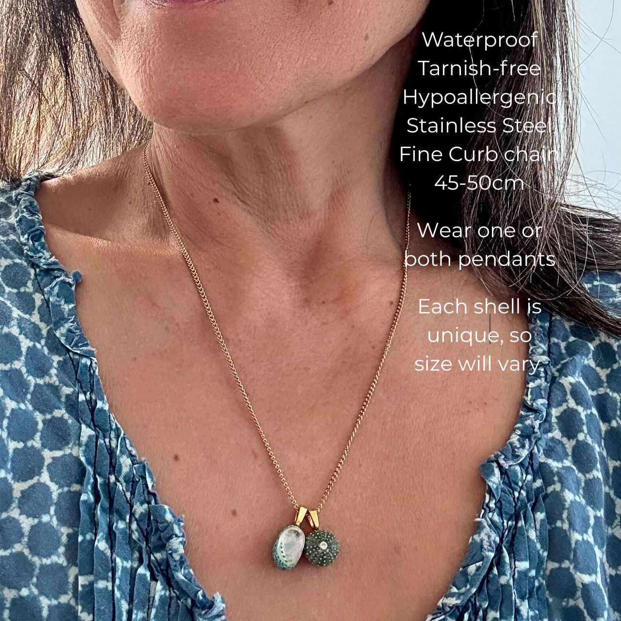 Paua & Kina Shell Pair Necklace (BEST SELLER)