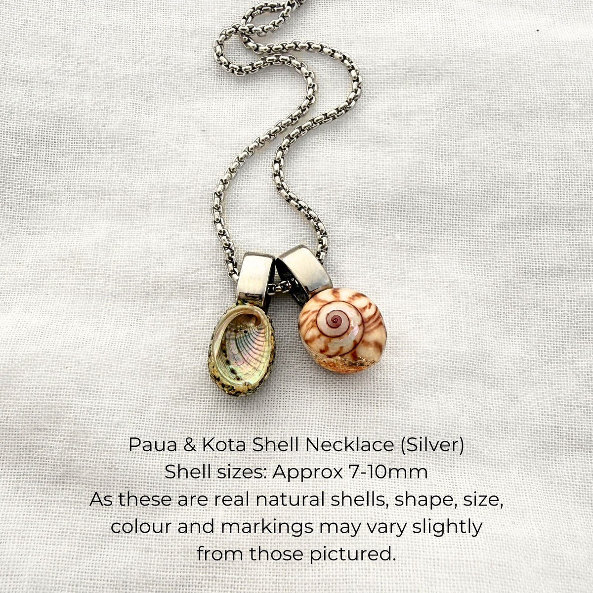 Miniature Pāua Shell Pair Necklace