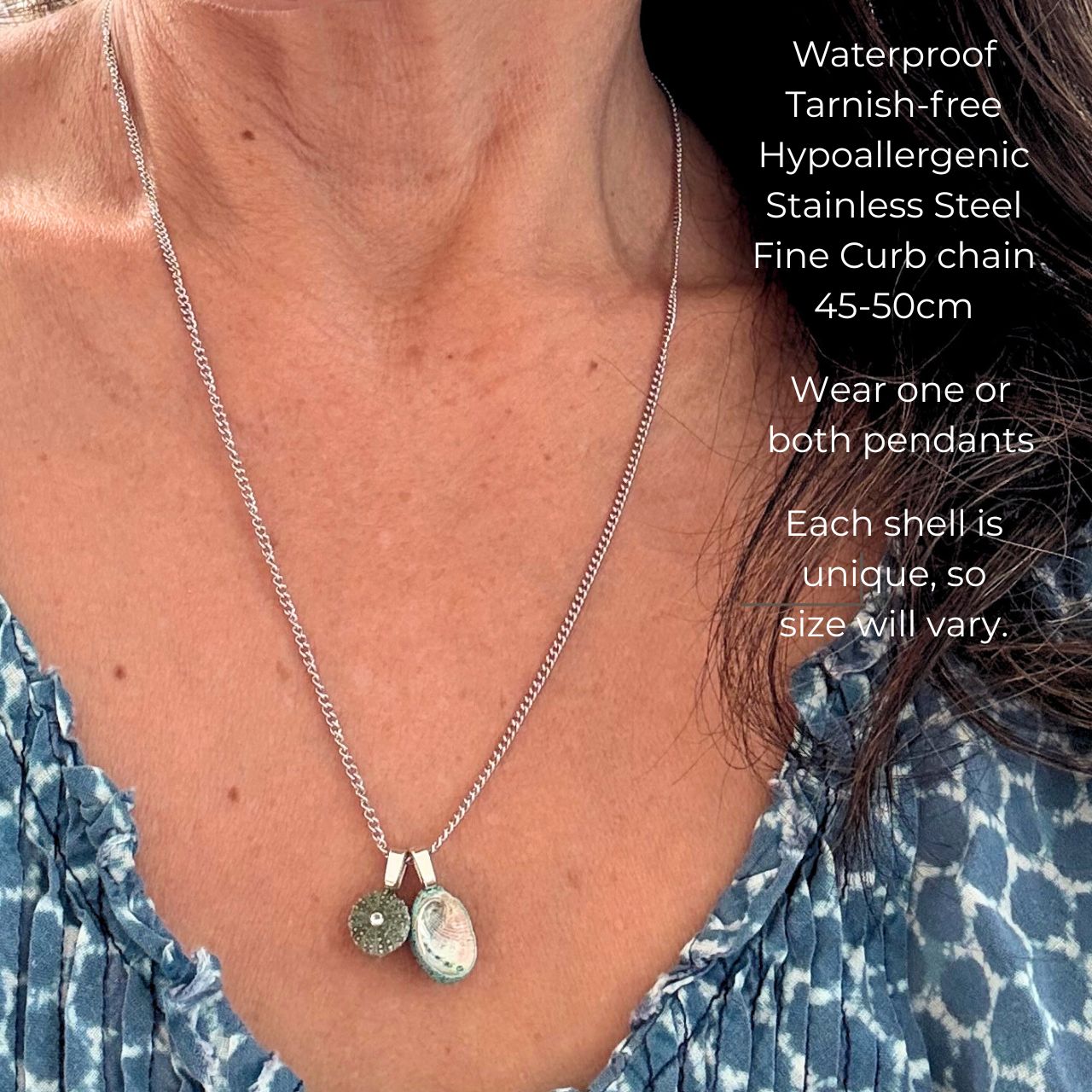 Paua & Kina Shell Pair Necklace (BEST SELLER)