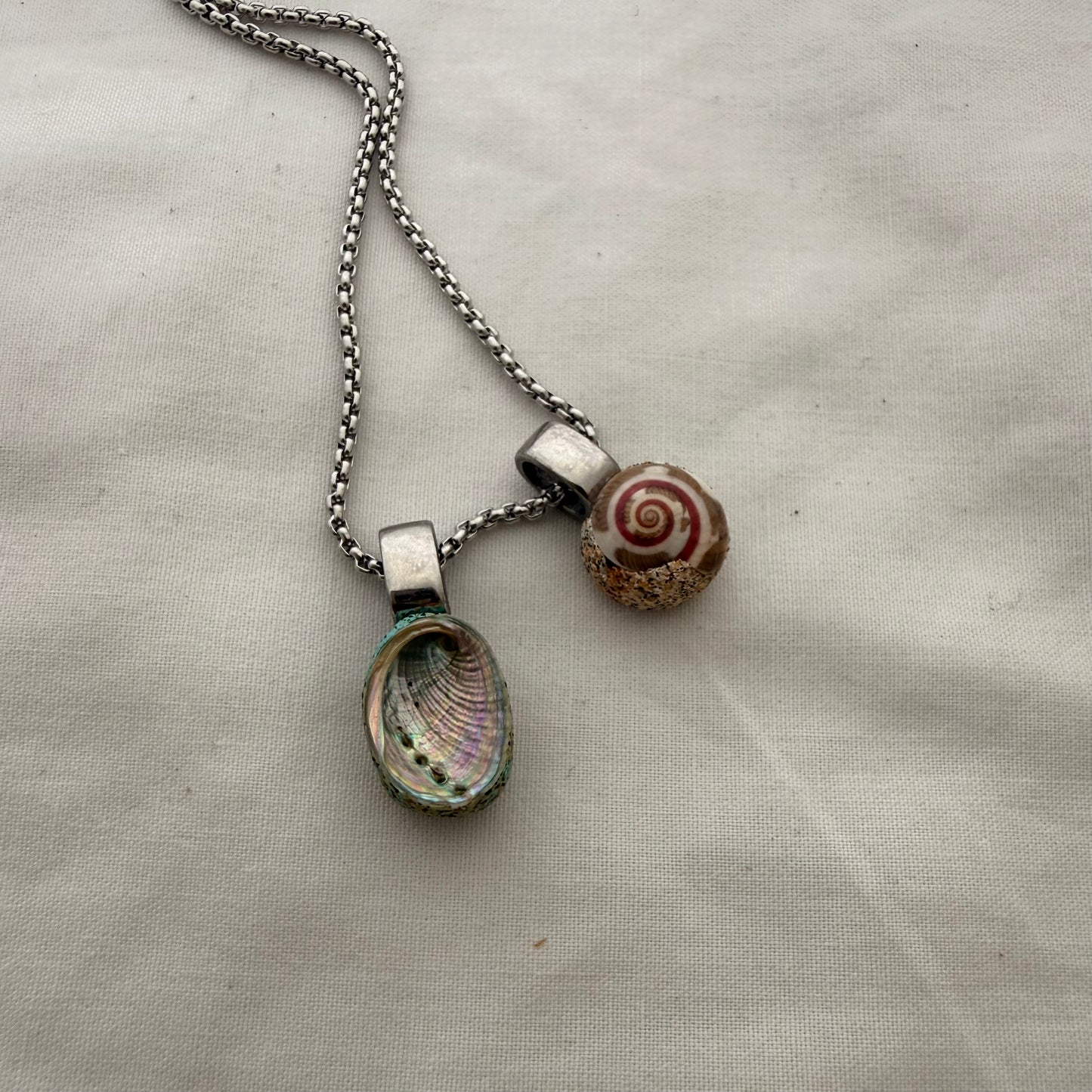 Shell Story Trio Necklace: Pipi, Paua & Pinwheel