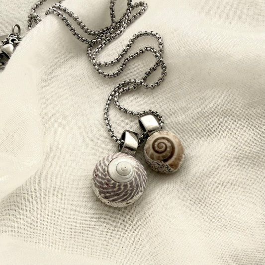 Spiral Koru Shell Pair Necklace