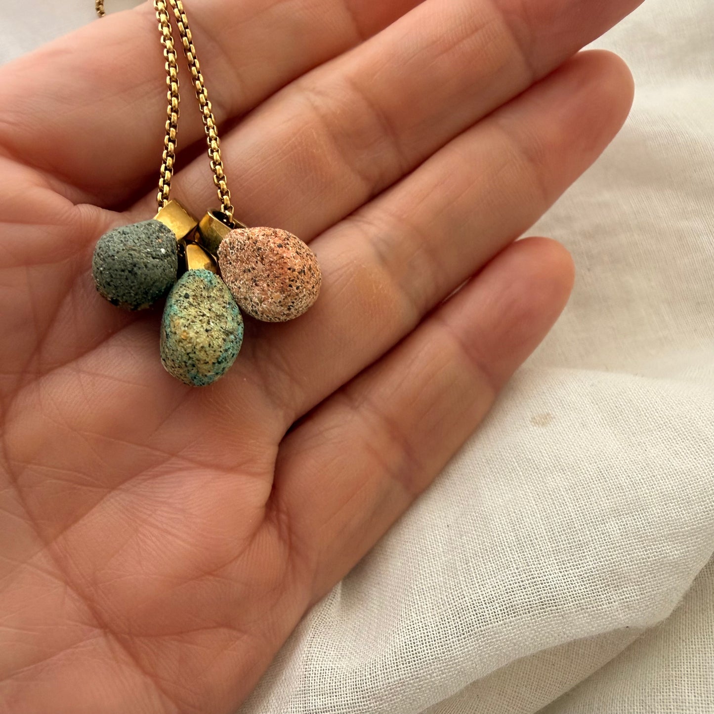 Tiny Pāua, Wheel & Kina Shell Trio Necklace