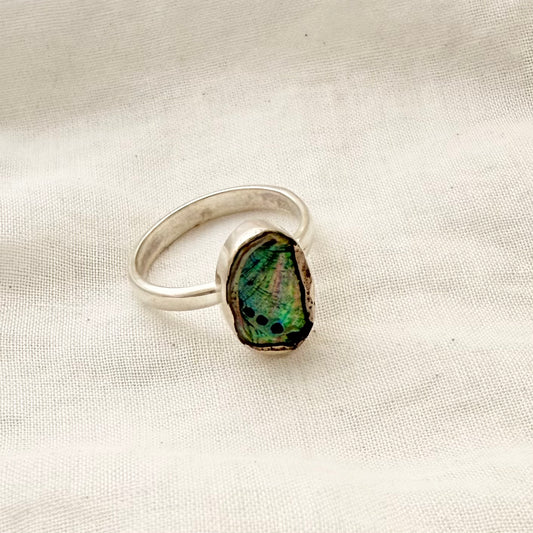 Paua Shell Sterling Silver Ring (13mm) - Samples & Seconds