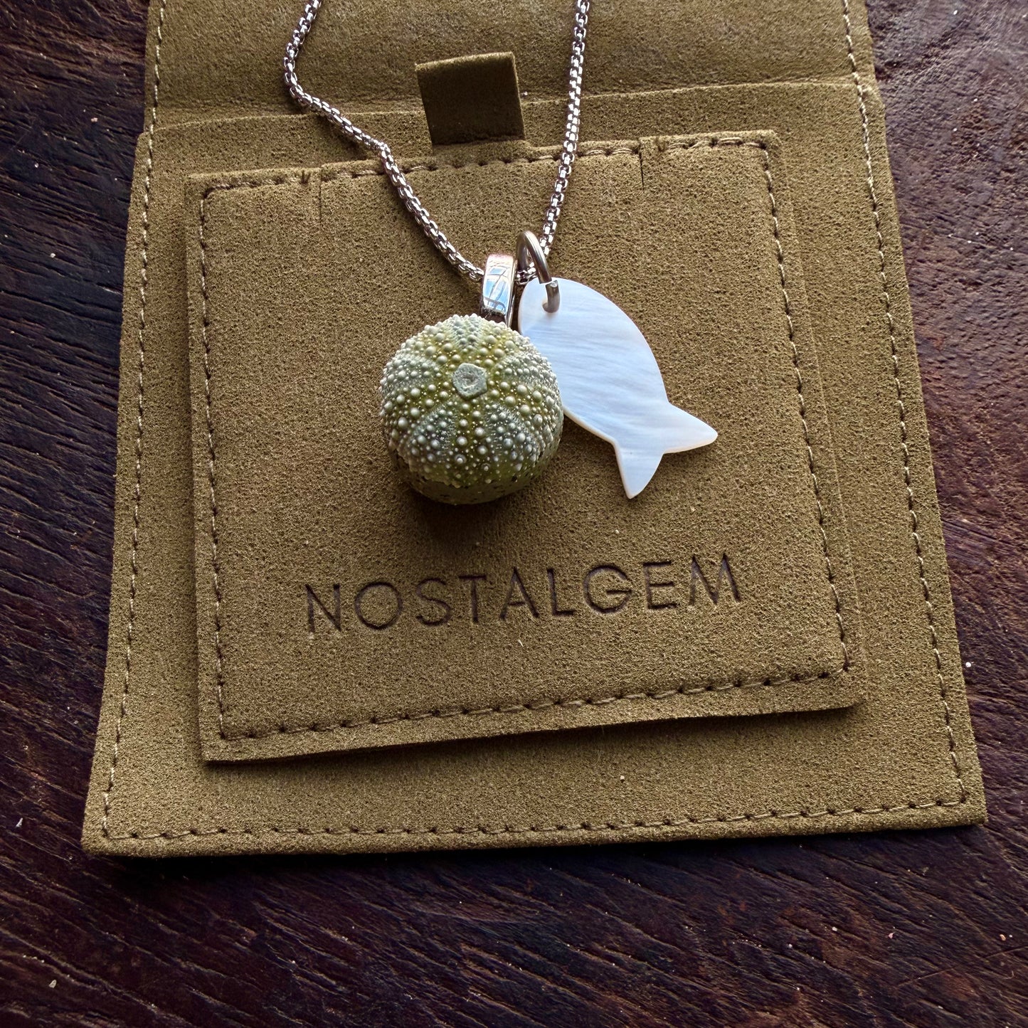 Whole Kina & Mother of Pearl Fish Pair Necklace