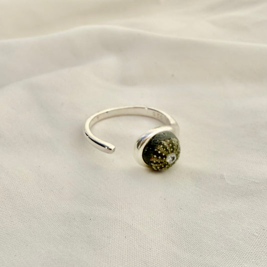 Tiny Whole Kina Sterling Silver Cuff Ring