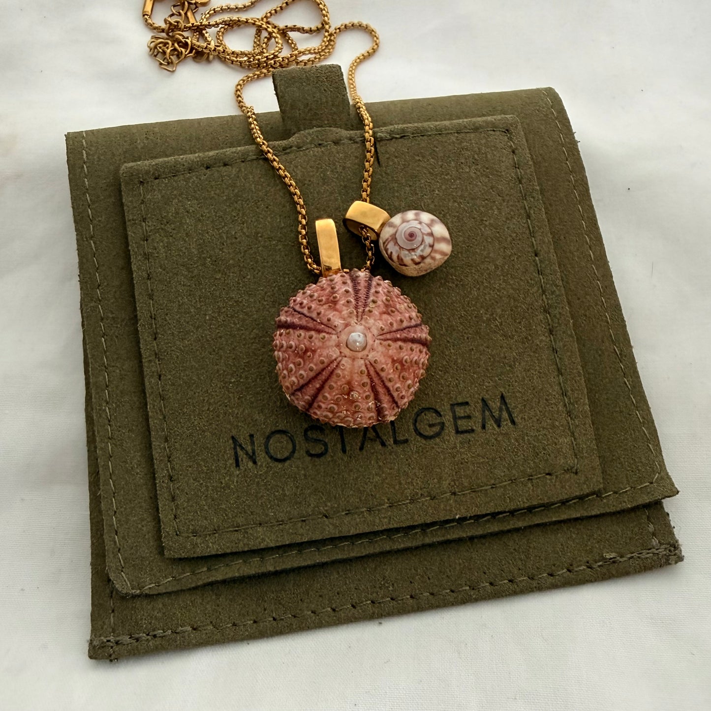 Pink Kina & Kota Wheel Shell Pair Necklace