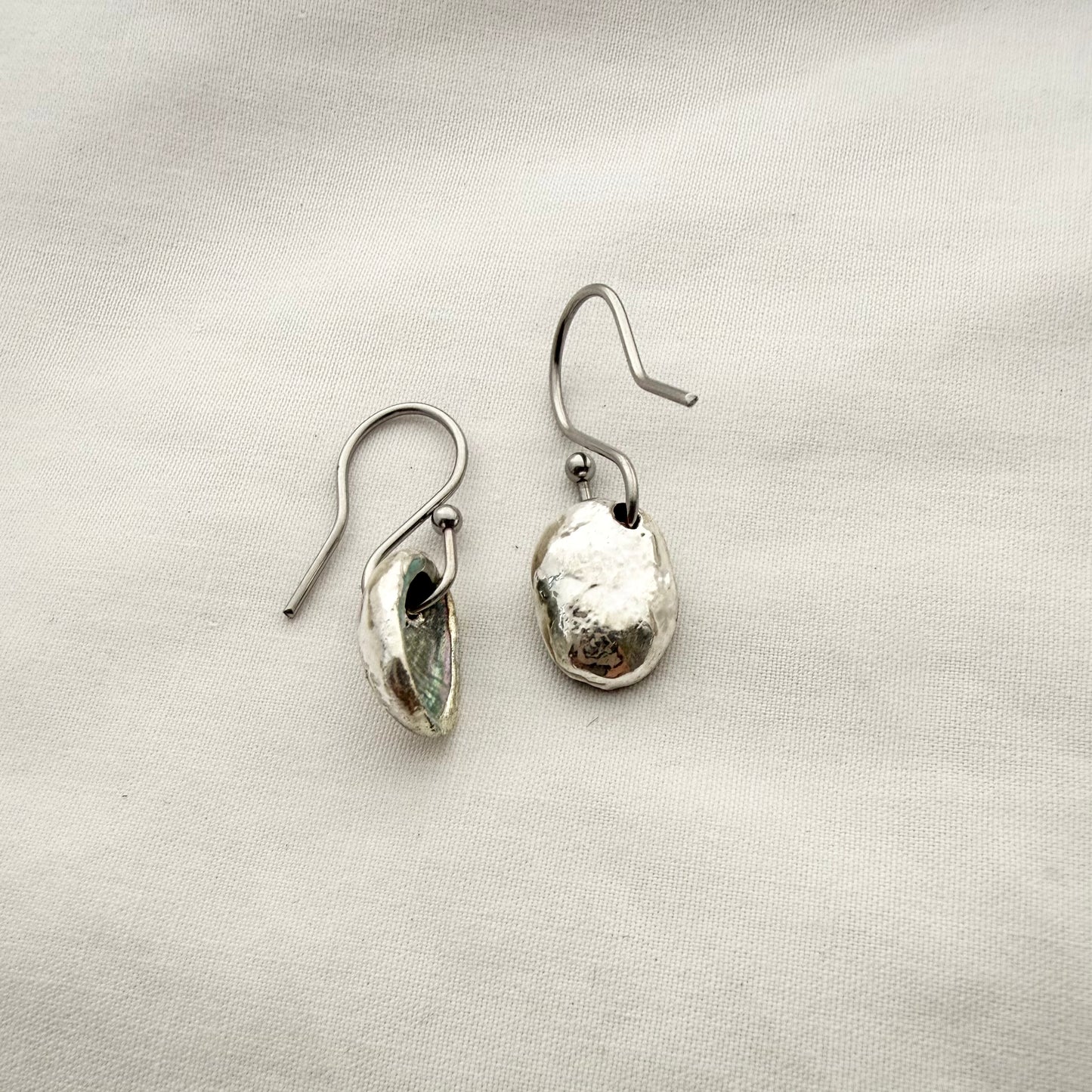 Paua Earrings Silver Dipped (Samples & Seconds)