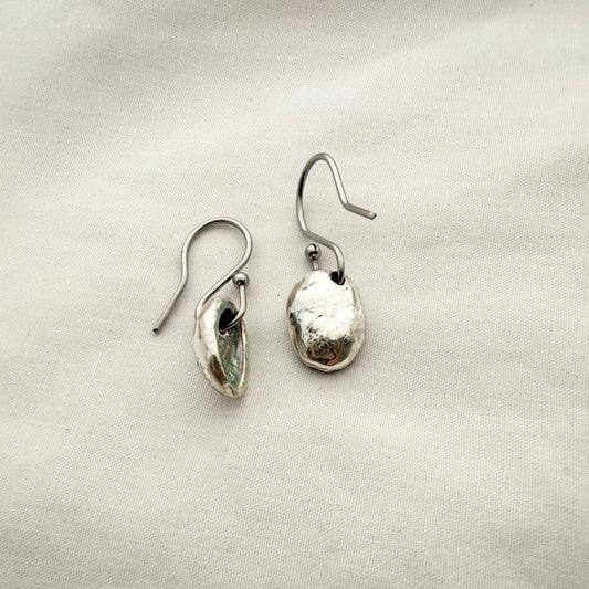 Paua Earrings Silver Dipped (Samples & Seconds)