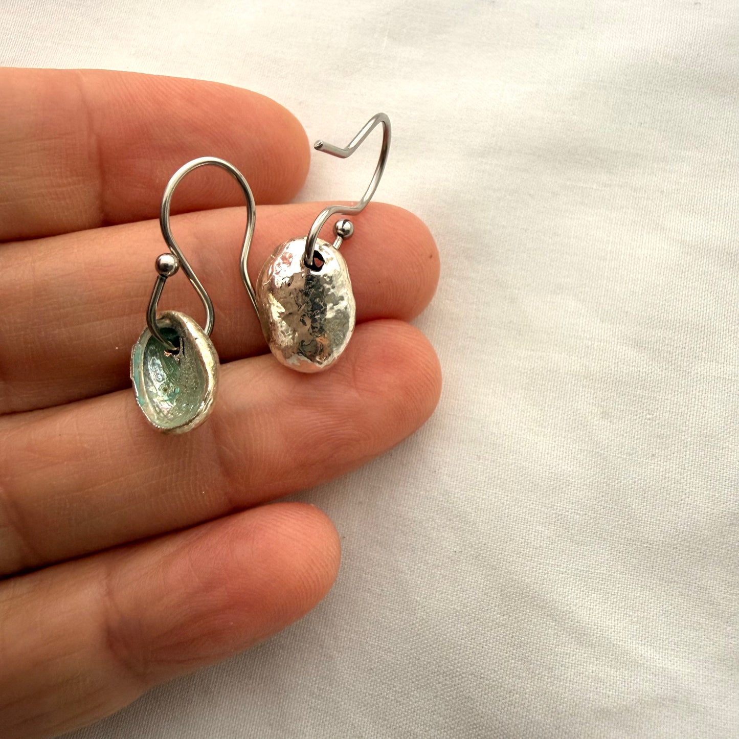Paua Earrings Silver Dipped (Samples & Seconds)