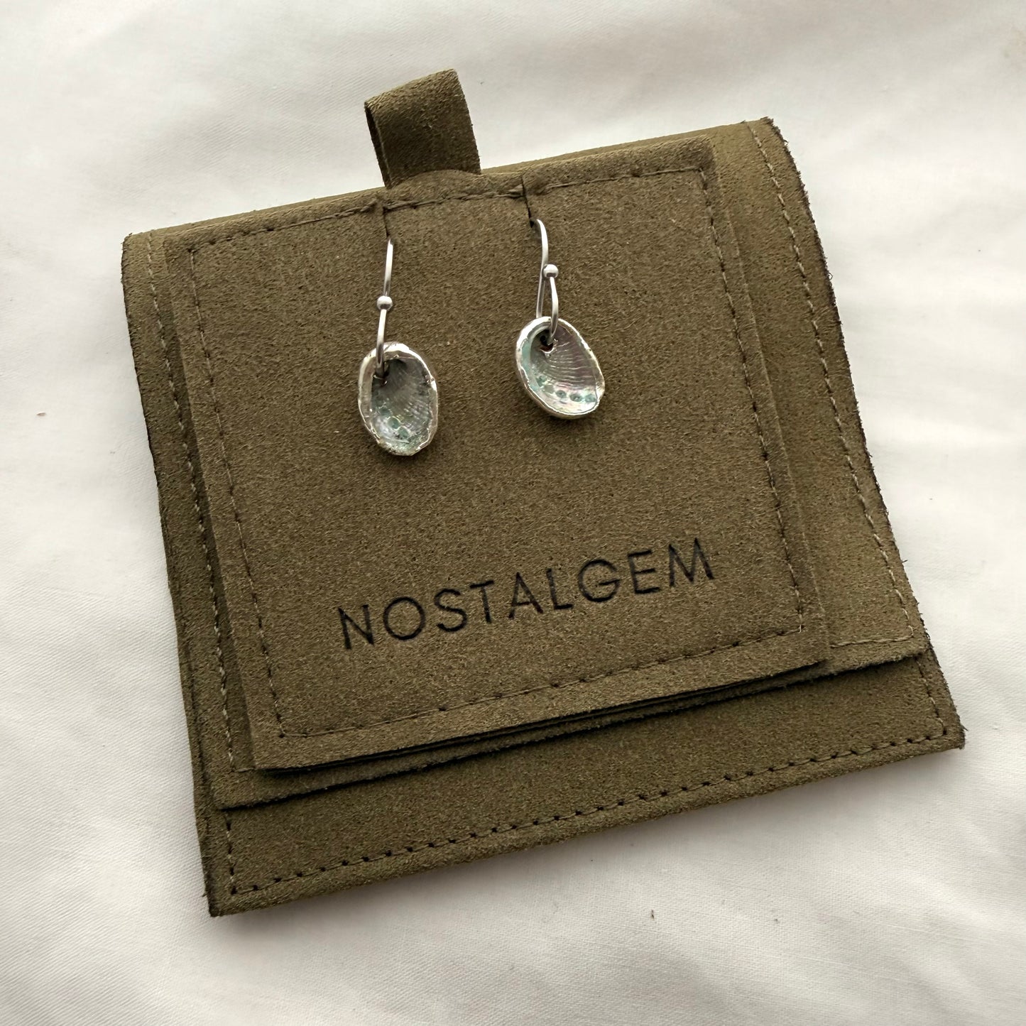 Paua Earrings Silver Dipped (Samples & Seconds)