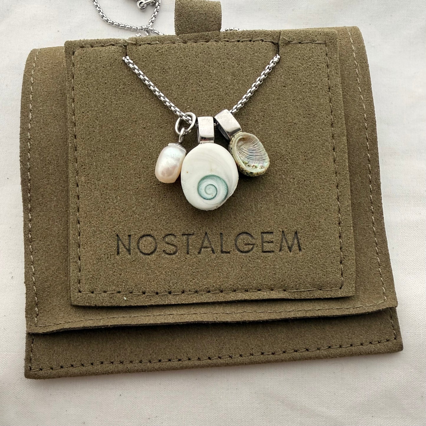 Shell Story Necklace: Pearl, Cat's Eye & Paua