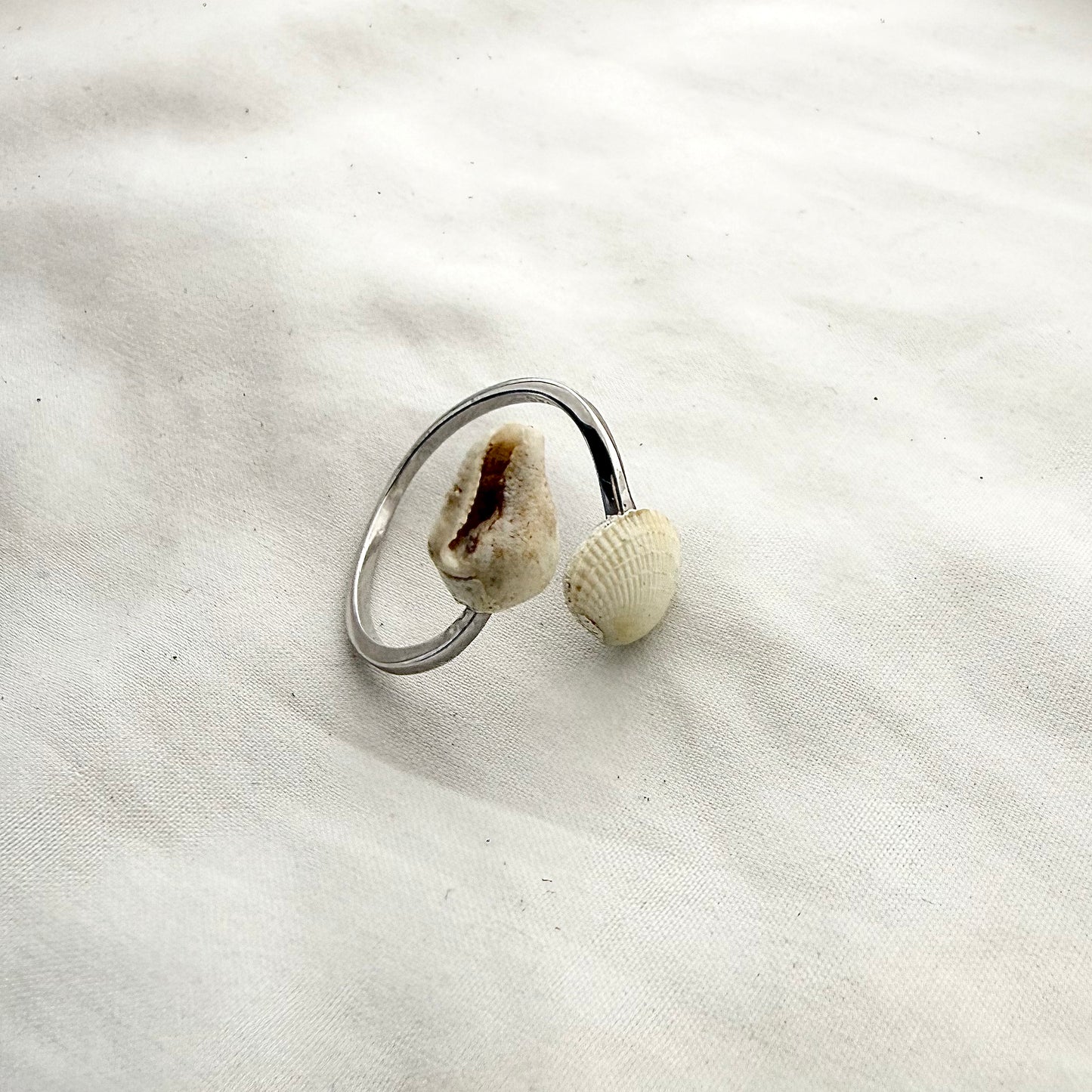 Whelk & Cockle Shell Sterling Silver Ring Cuff