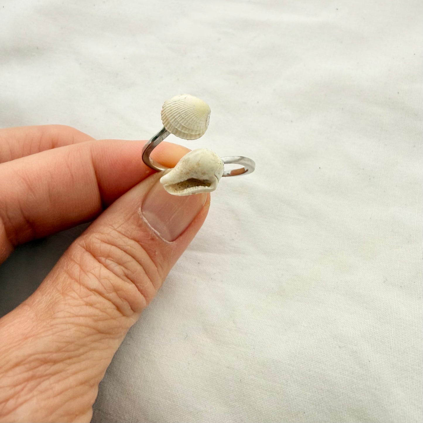 Whelk & Cockle Shell Sterling Silver Ring Cuff