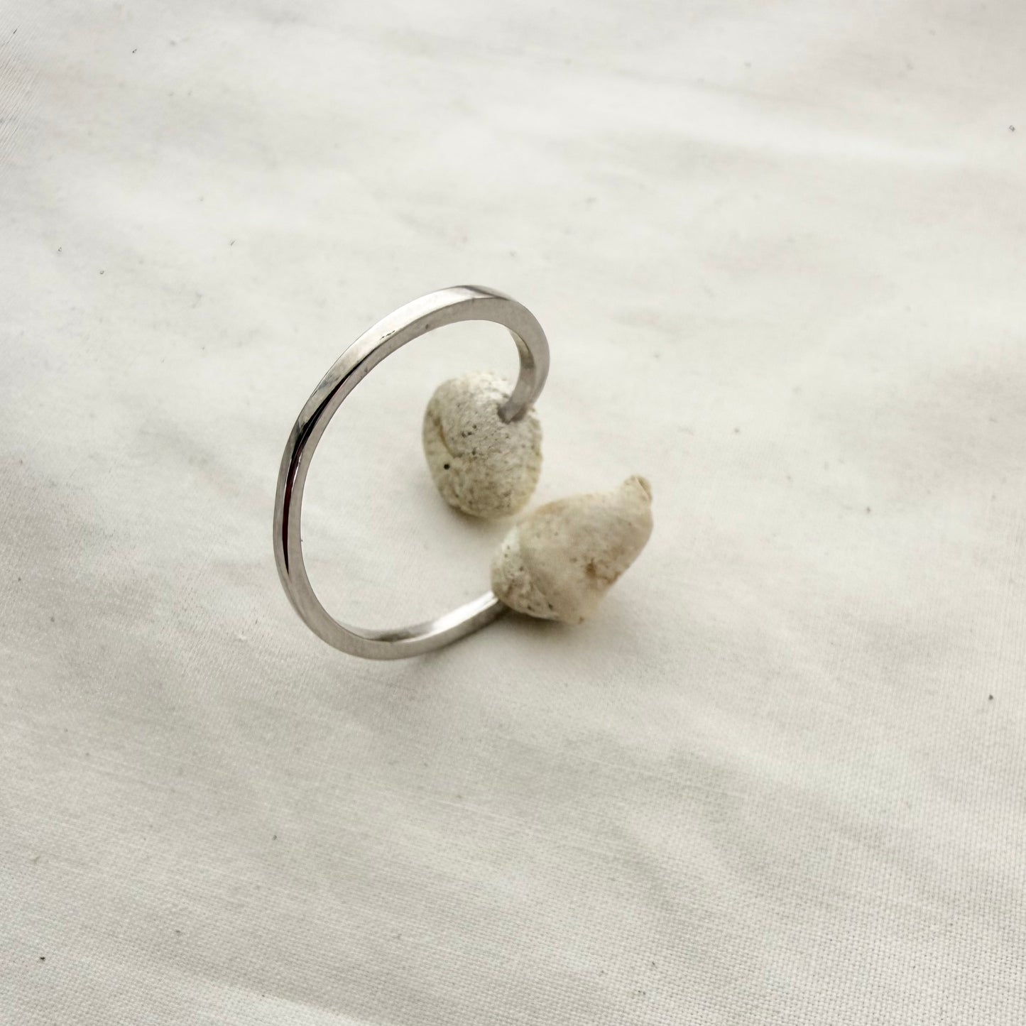 Whelk & Cockle Shell Sterling Silver Ring Cuff