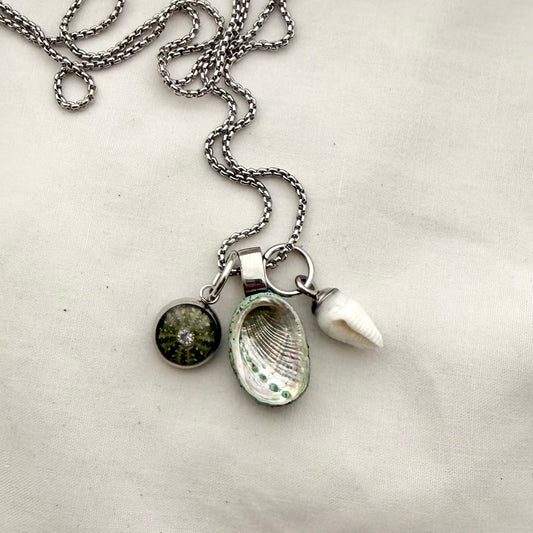 Shell Story Trio Necklace | Kina, Pāua & Whelk