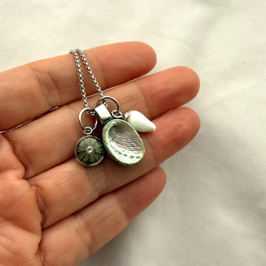 Shell Story Trio Necklace | Kina, Pāua & Whelk