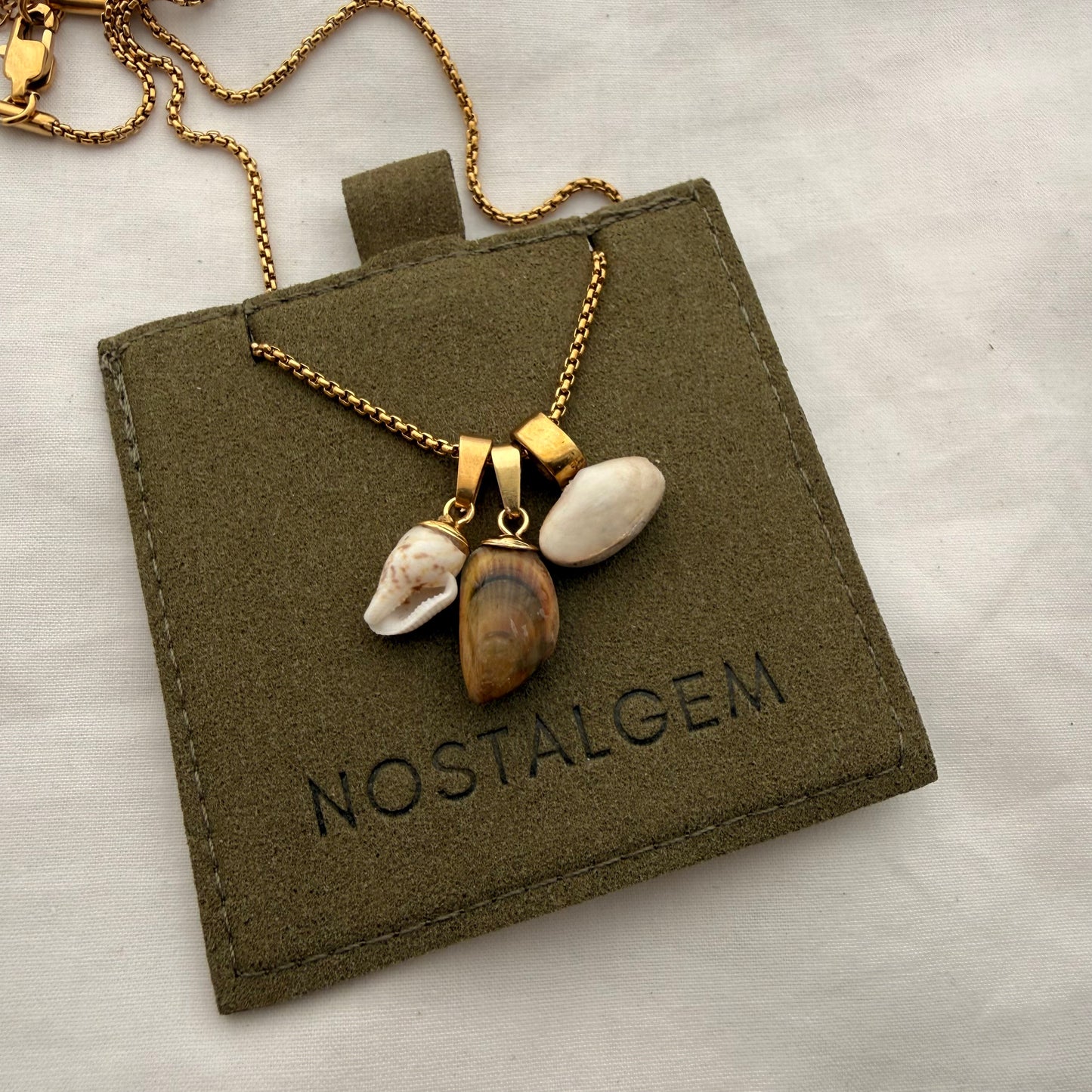 Shell Story Trio Necklace | Whelk, Mussel & Pipi