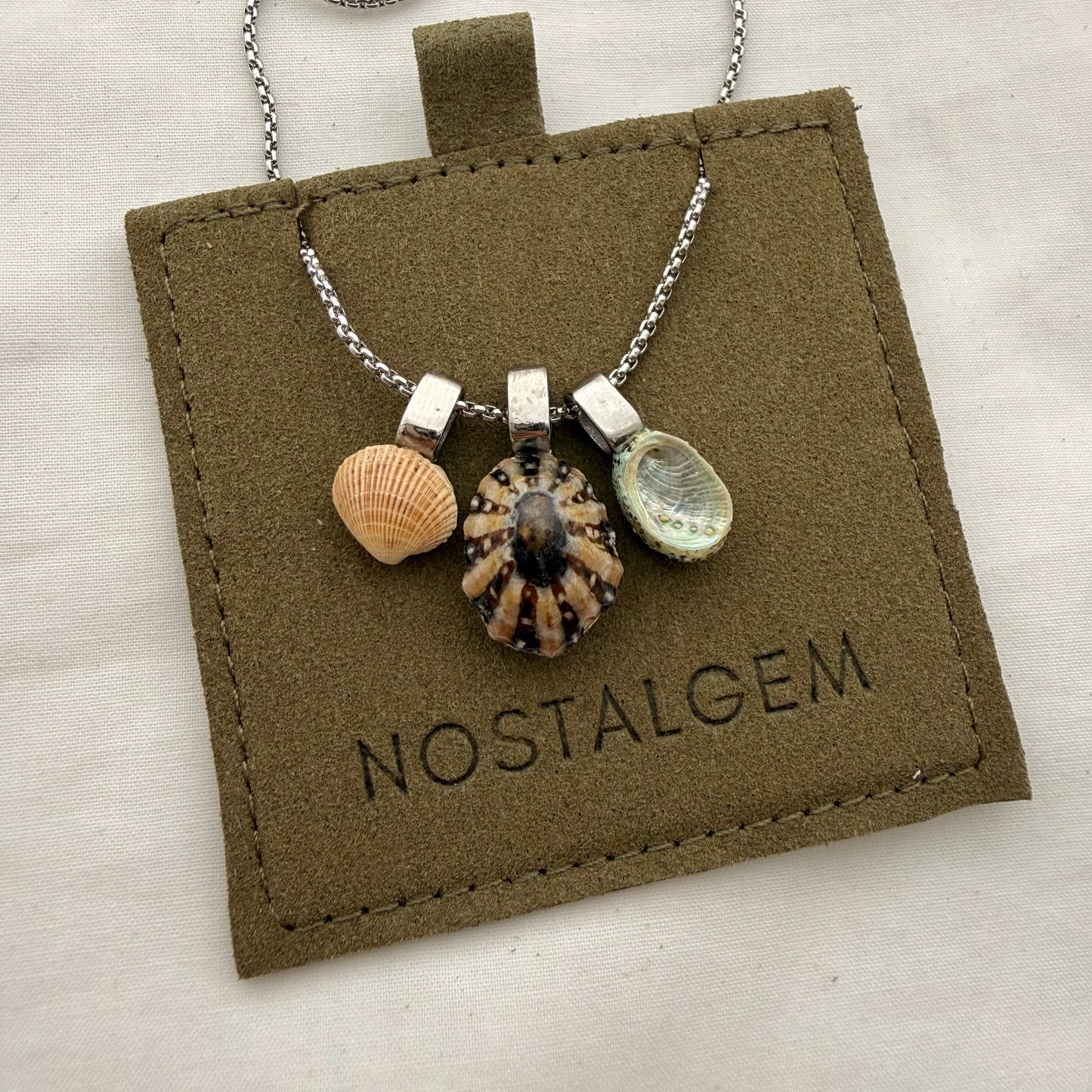 Shell Story Trio Necklace | Cockle, Limpet & Pāua