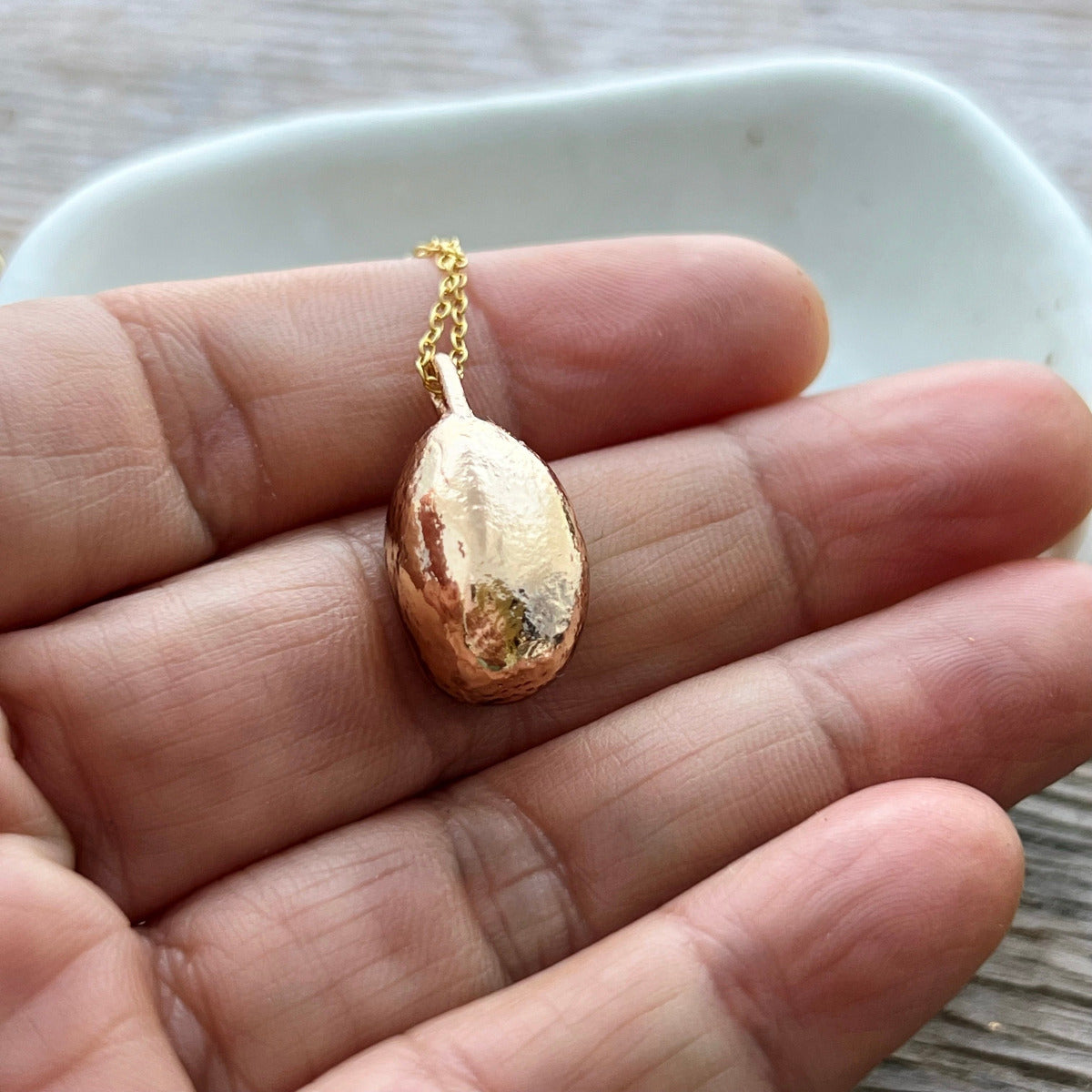 Single Paua Shell Gold-Backed With Top Bail Necklace