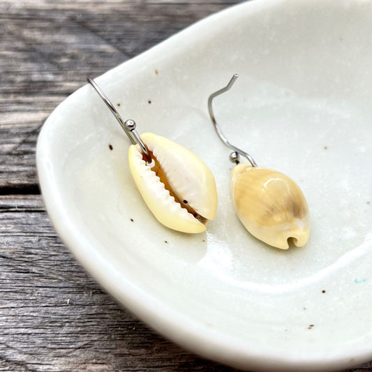 SS26 - Beachy Cowrie Shell U-Hook Earrings