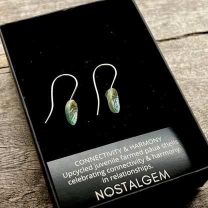 Paua Shell French Hook Earrings (Lacquered)