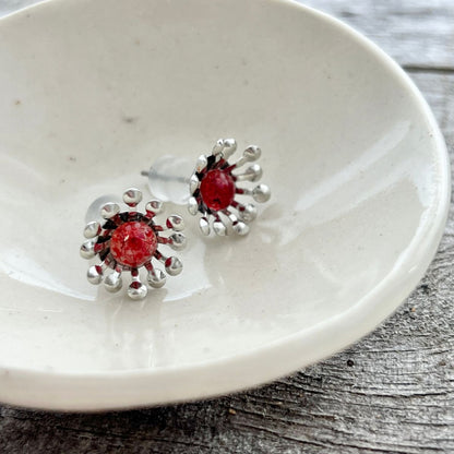 BCFM Early Bird Day 3 (20 Nov): (BF01) Mini Pohutukawa Floragem Stud Earrings