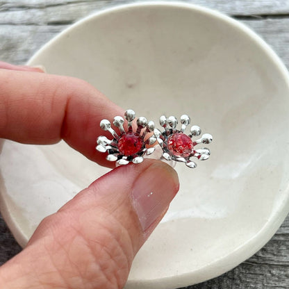 BCFM Early Bird Day 3 (20 Nov): (BF01) Mini Pohutukawa Floragem Stud Earrings