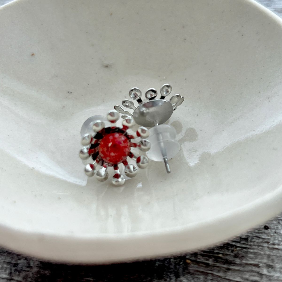 BCFM Early Bird Day 3 (20 Nov): (BF01) Mini Pohutukawa Floragem Stud Earrings