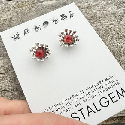 BCFM Early Bird Day 3 (20 Nov): (BF01) Mini Pohutukawa Floragem Stud Earrings