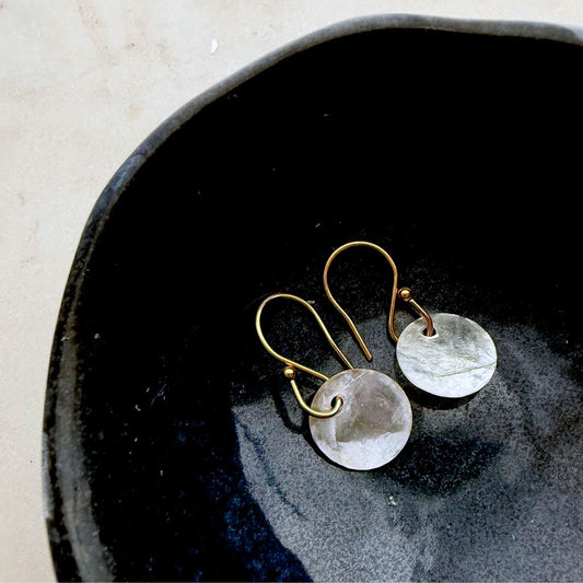 Mini Capiz Shell Disc Hook Earrings
