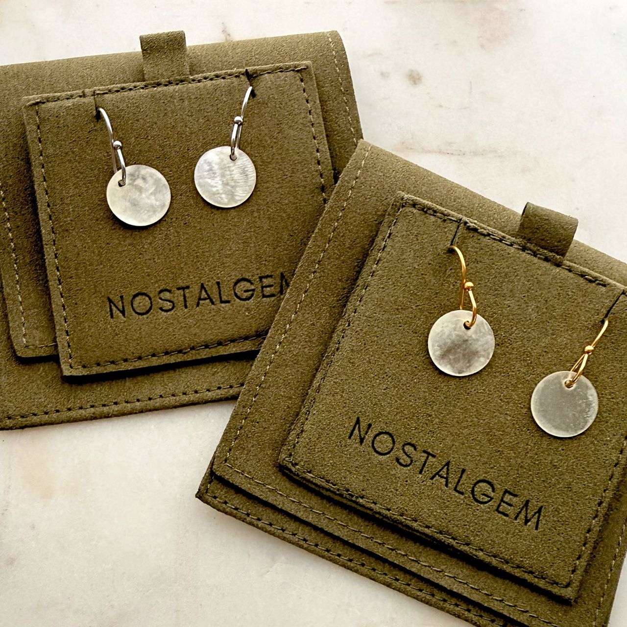 Mini Capiz Shell Disc Hook Earrings
