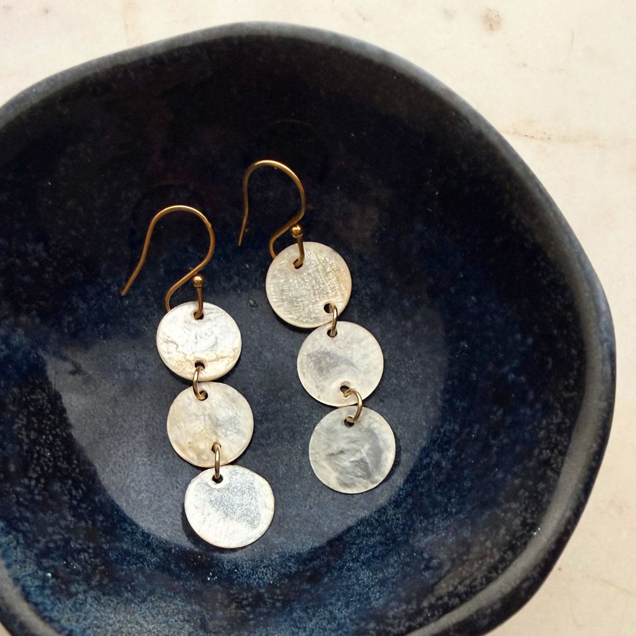 Mini Capiz Shell Chandelier Drop Earrings