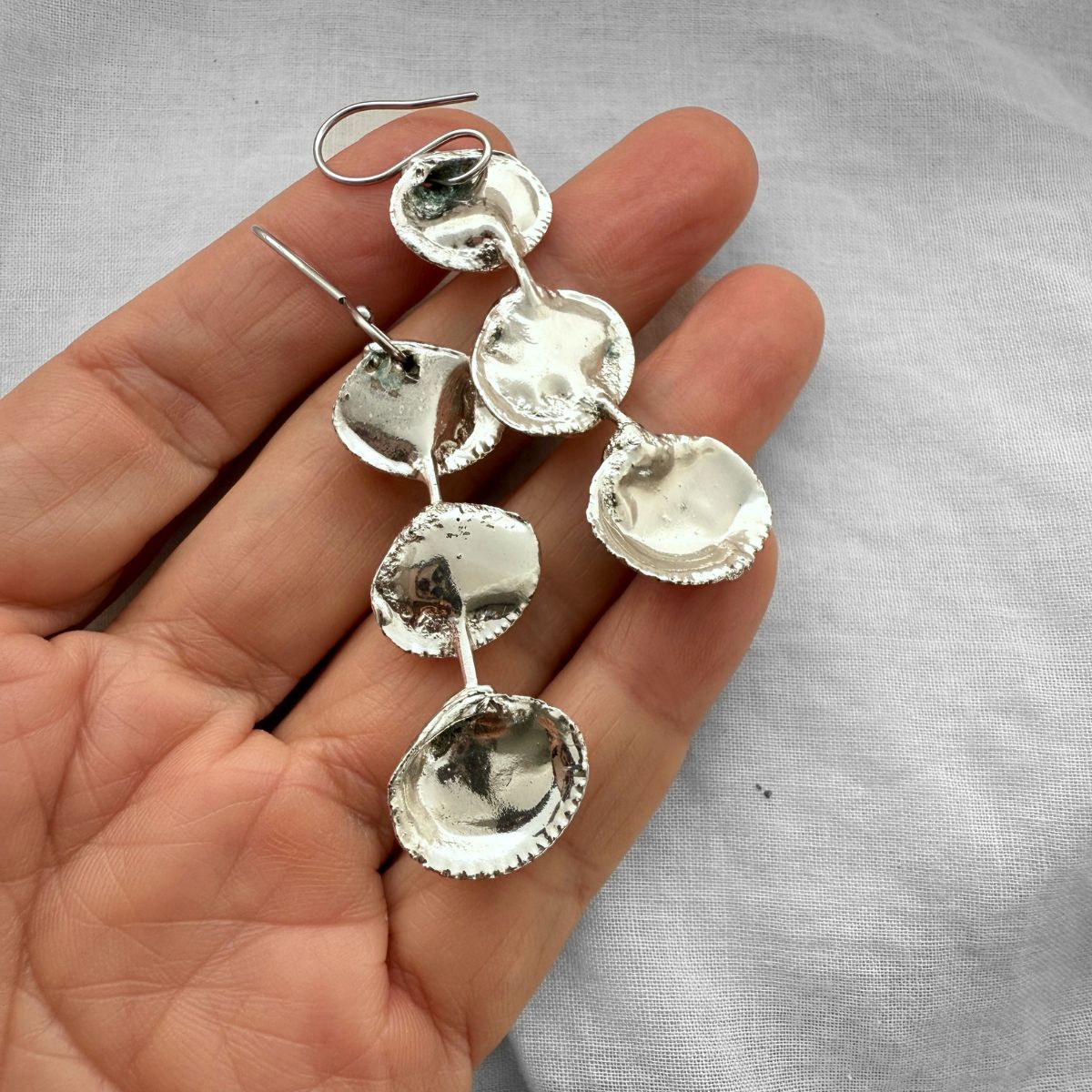 Cockle shell drop earrings styled shot