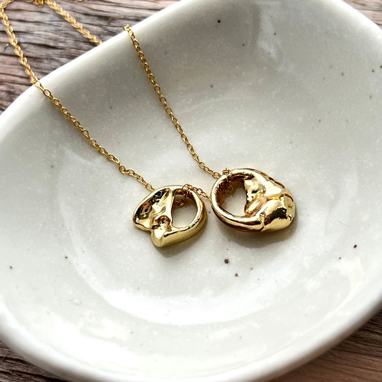 Sea Snail Shell Couple Unity In Imperfection Gold Necklace