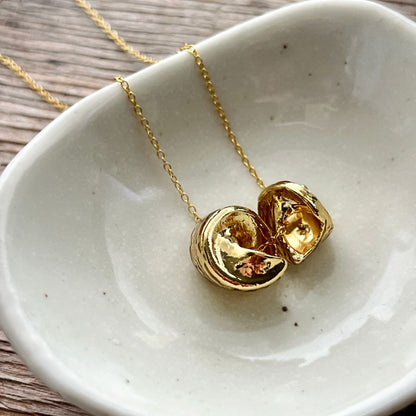 Sea Snail Shell Couple Unity In Imperfection Gold Necklace