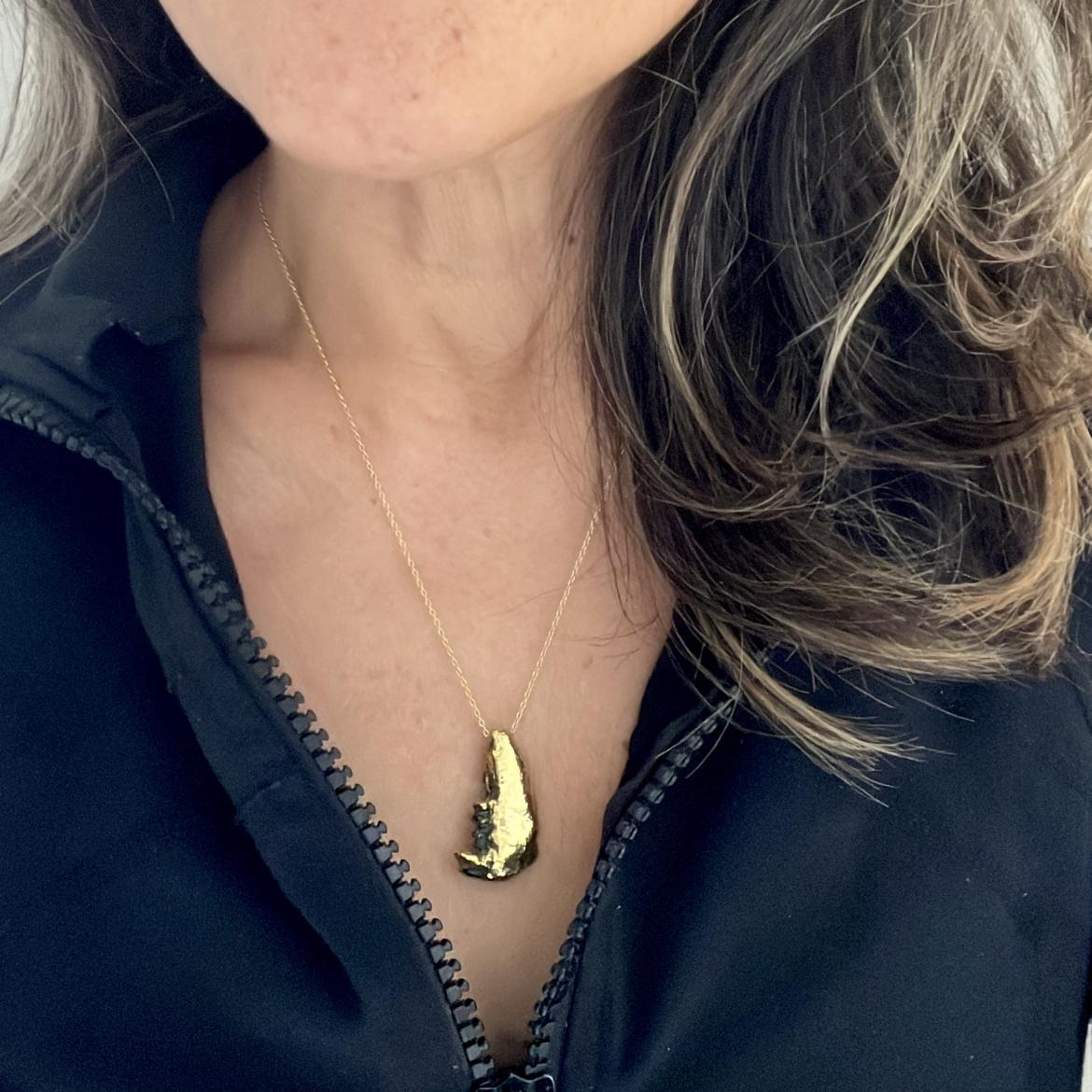 Snapper Fish Jawbone Gold Dipped Necklace