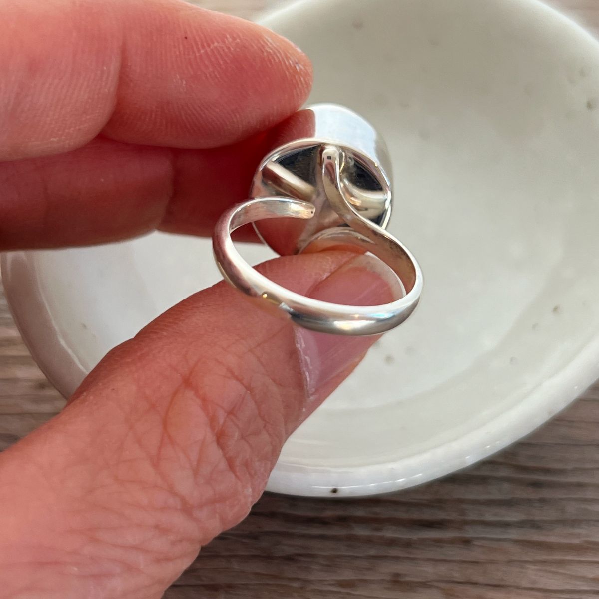 Snapper Fish Backbone With CZ Adjustable Sterling Silver Ring