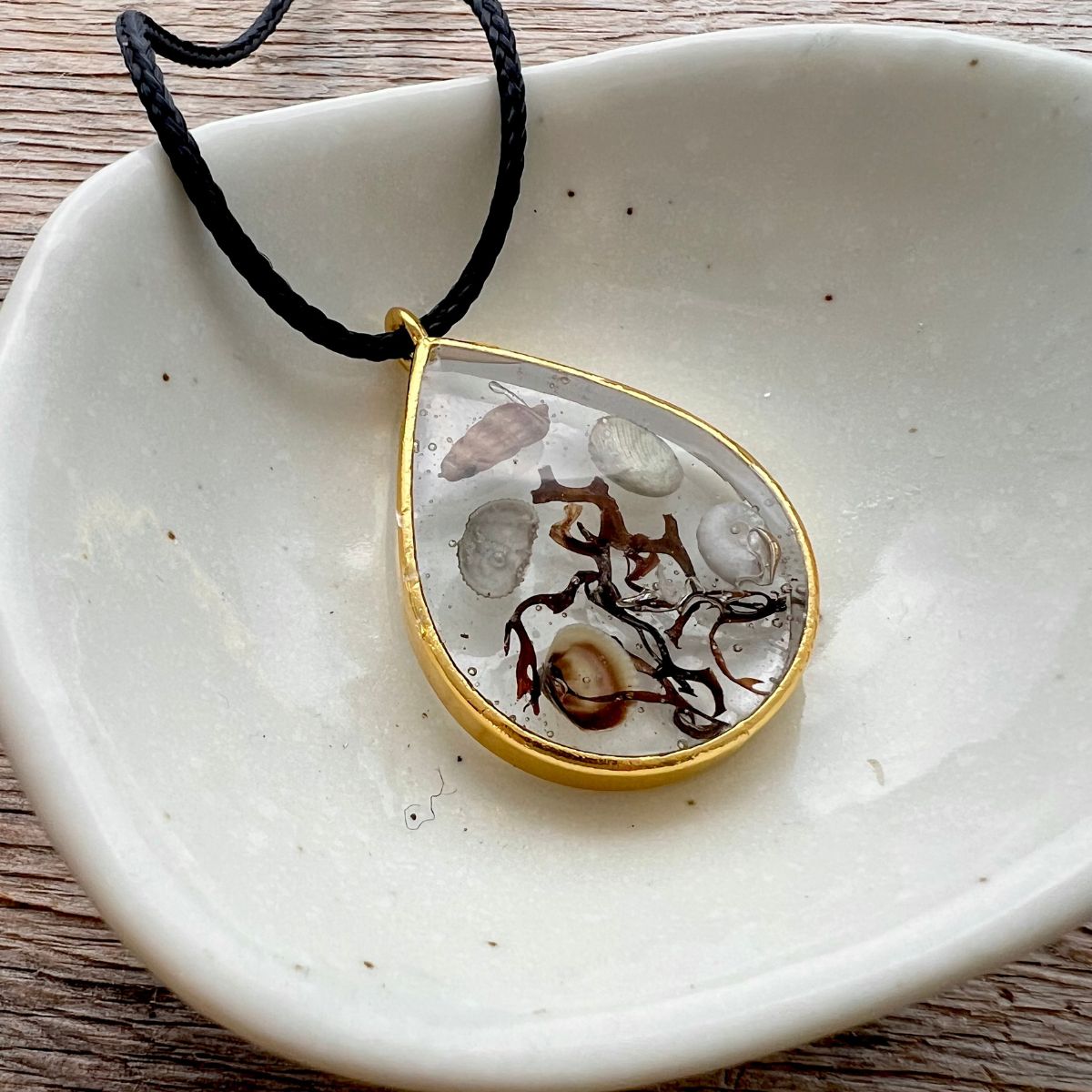 Tiny Tidal Treasures Necklace - Gold Teardrop