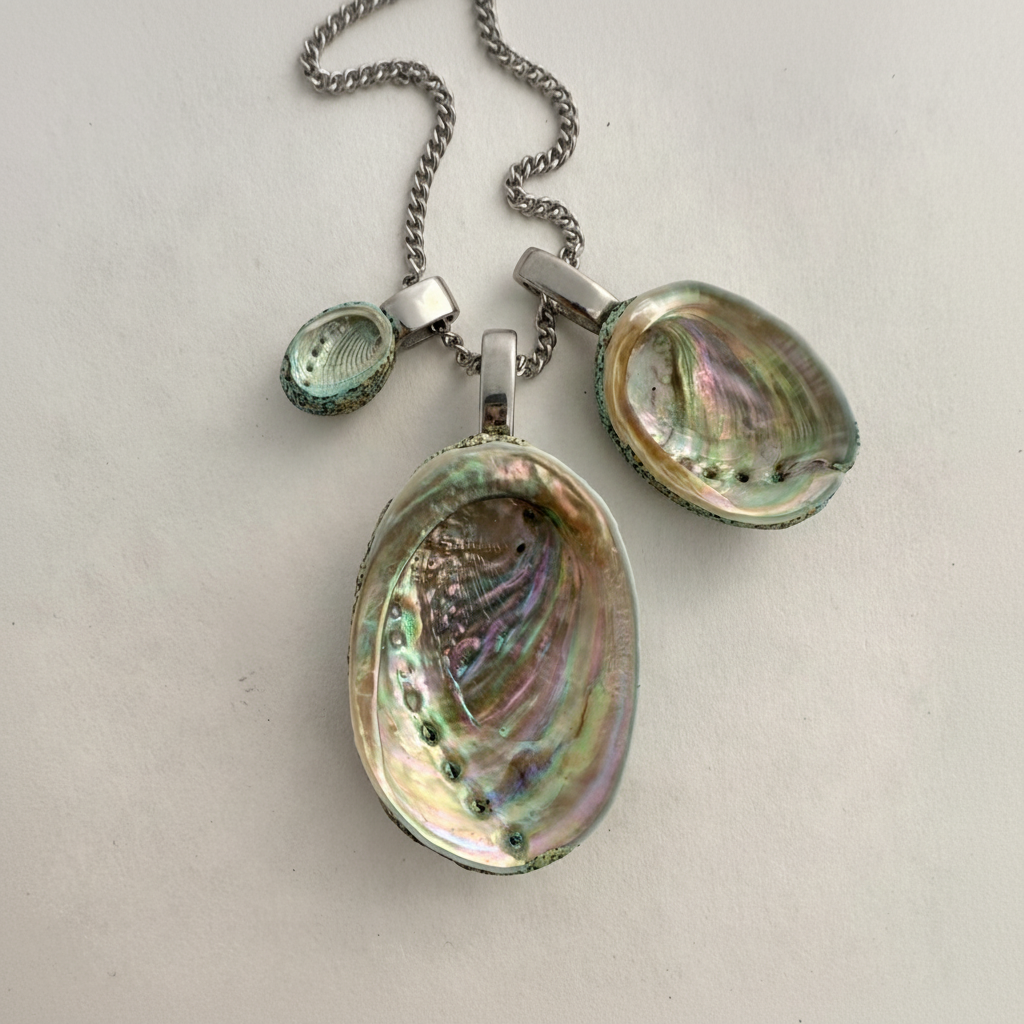 Pāua Shell Pendant - Statement (Pendant Only)