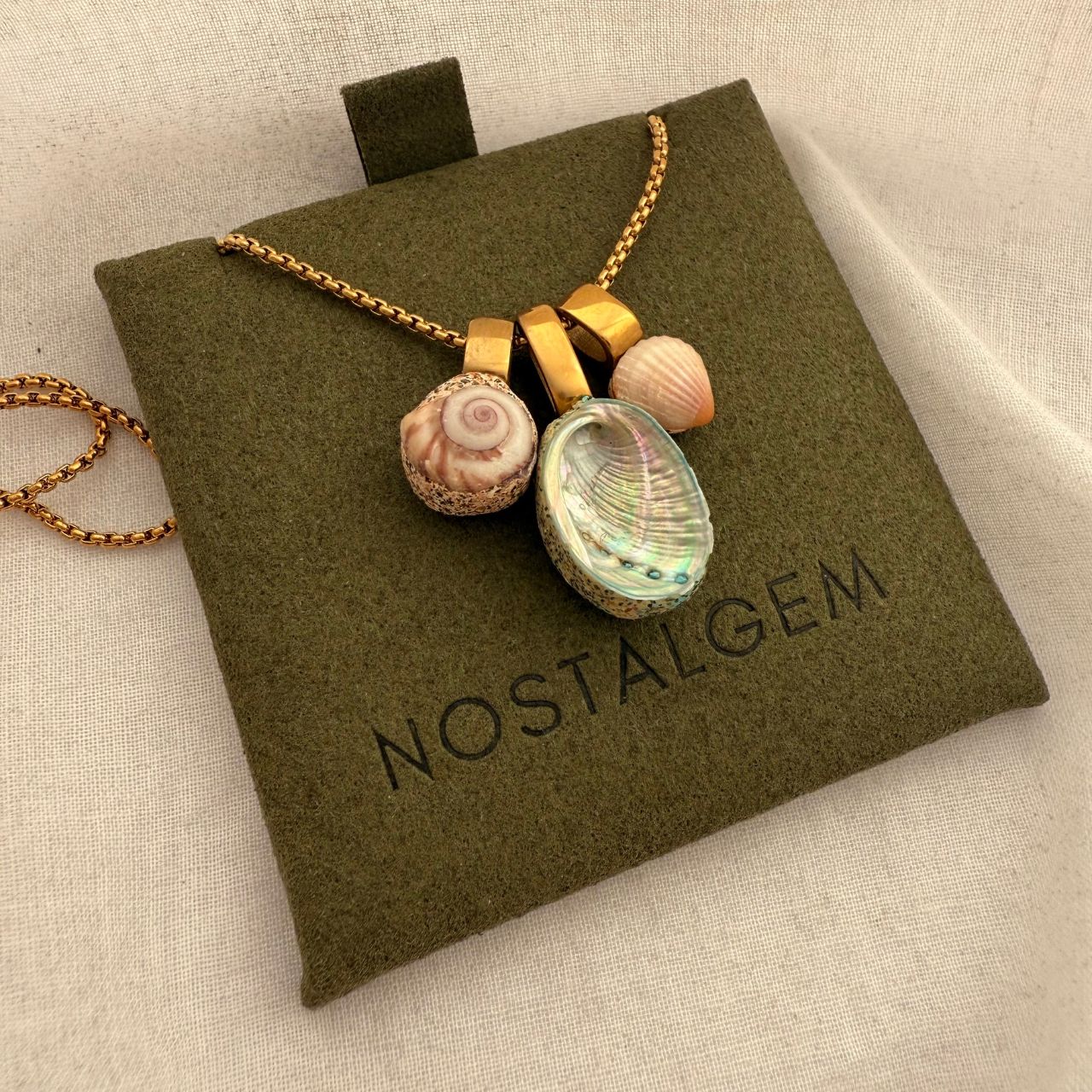 Whanau shell story necklace styled shot