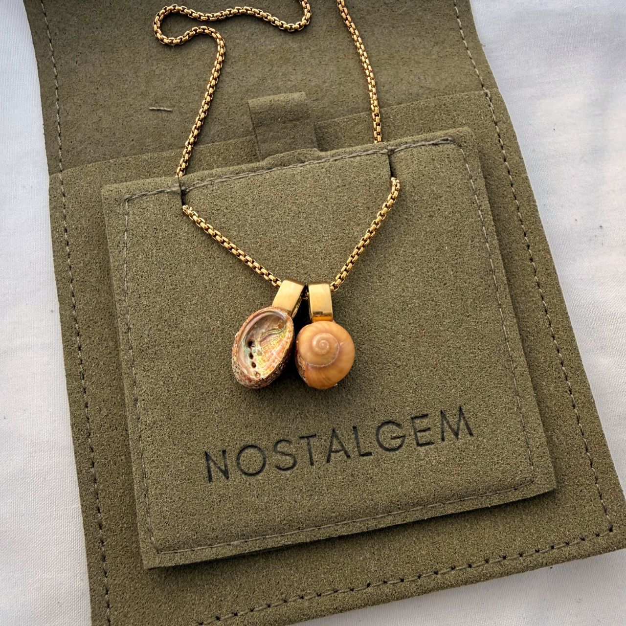 Paua and pinwheel shell necklace styled shot