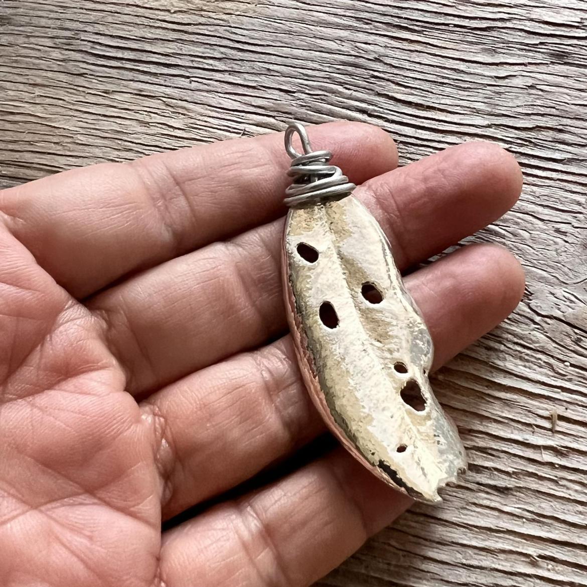 Pohutukawa Leaf With Holes Perfect Imperfection Pendant