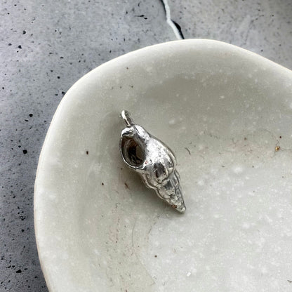 Silver Dipped Whelk Wheathered But Wondrous Pendant
