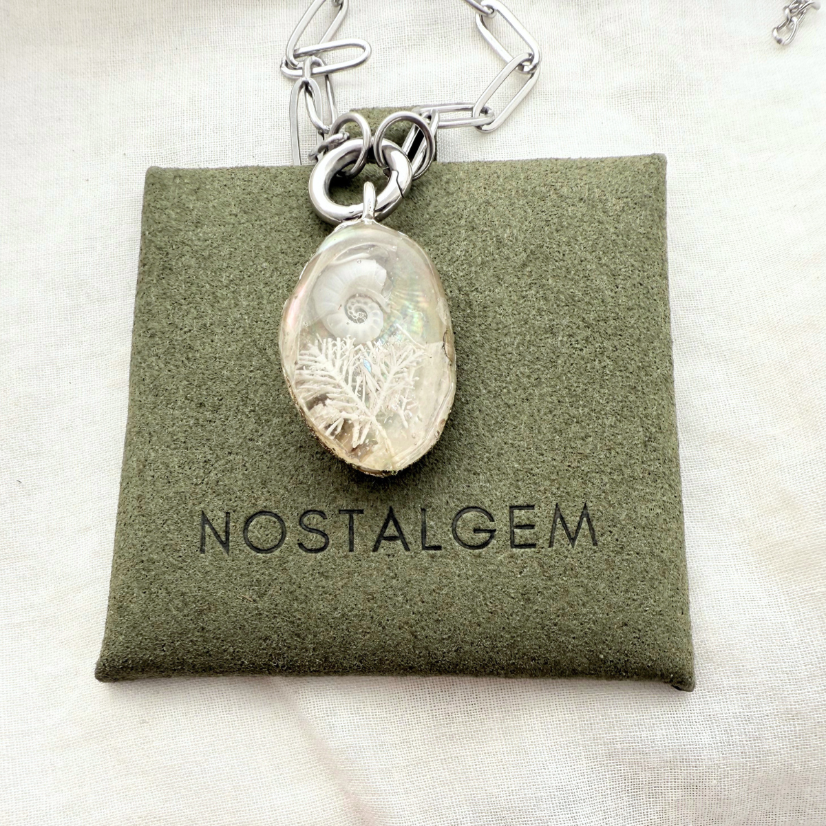Ocean floor diorama necklace styled shot