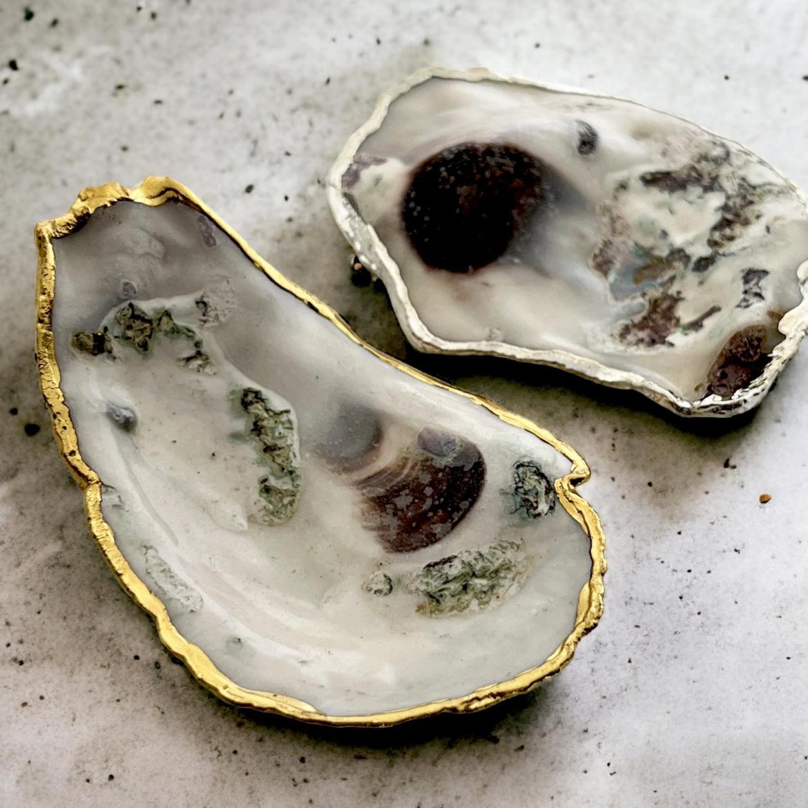 Oyster Shell Gilded Jewellery Dish